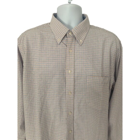 Chaps Mens Checkered Button-Up Long-Sleeve Shirt Size 17-17.5  36-37 - Picture 2 of 13